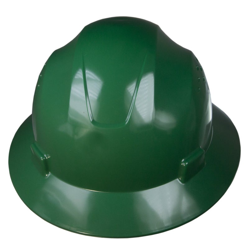 JORESTECH Safety Hard Hat Green HDPE Full Brim Helmet with 4-Point Adjustable Ratchet Suspension for Work, Home, and General Headwear Protection ANSI Z89.1-14 Compliant HHAT-02 - Image 1